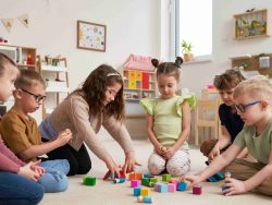 Child during a sensory exercise