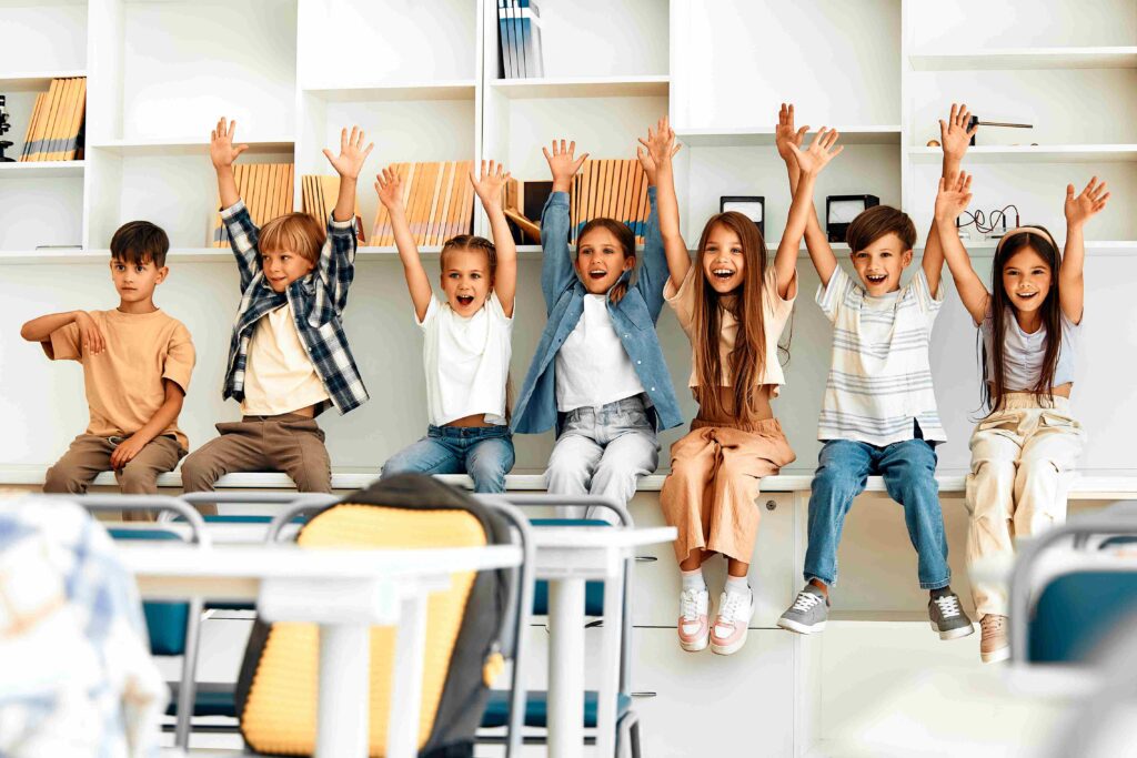 Children learning together in a classroom