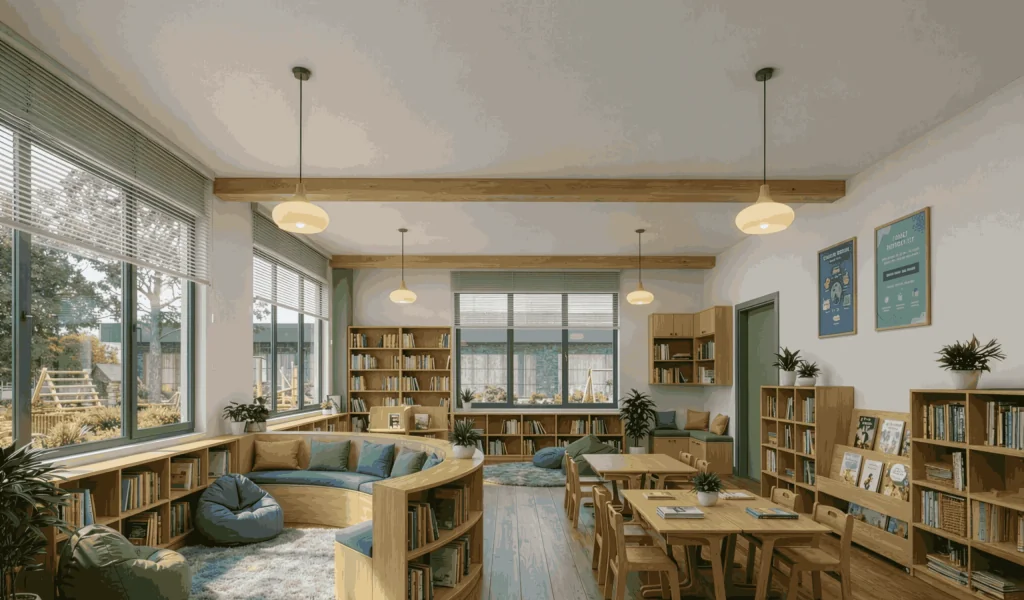 Açı Eryaman College interior — library
