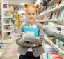 Young student at a stationery store